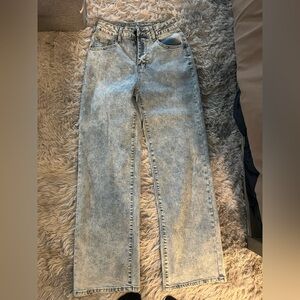 Zara Women's Faded Blue Straight Leg Jeans